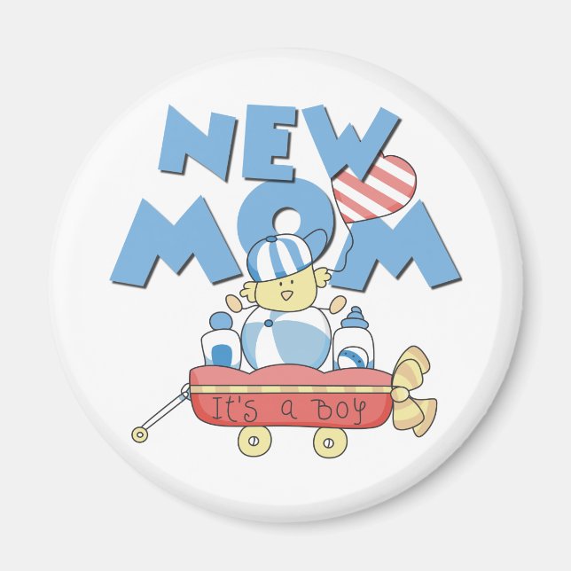 New Mum It's a Boy Tshirts and Gifts Magnet (Front)