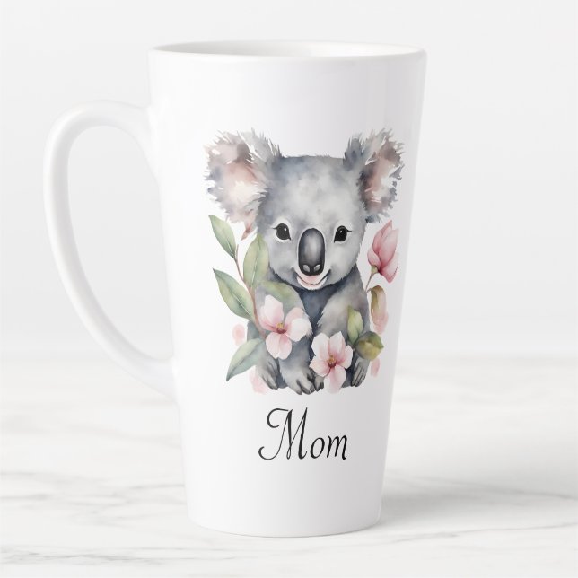 New Mum Koala Bear Floral  Latte Mug (Left)