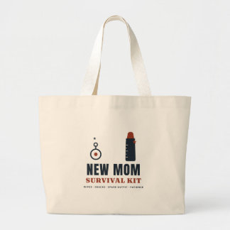 New Mum Survival Kit Funny Baby Shower Gift Diaper Large Tote Bag