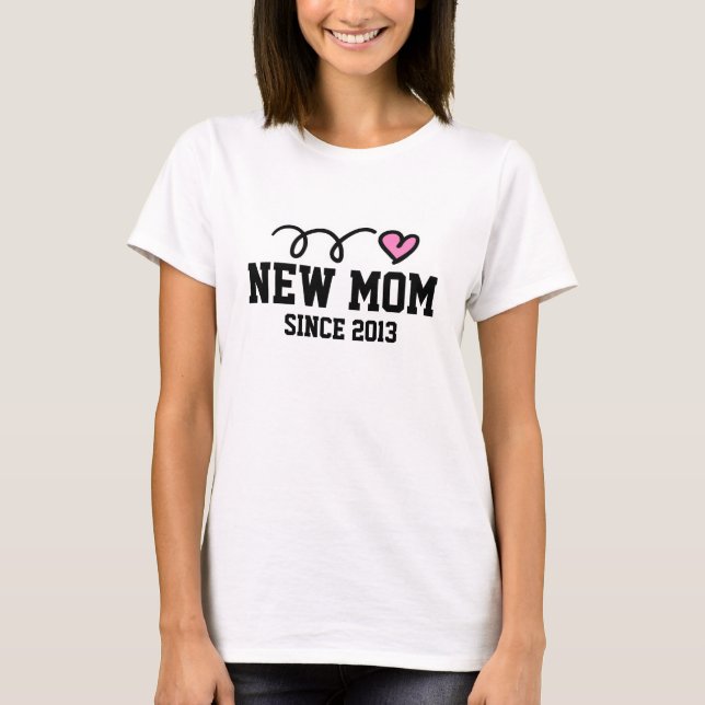 New Mum t shirt | Customisable year and text (Front)