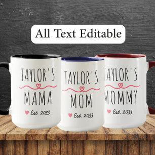 New Mum with Custom Name, Title & Est. Year Mug