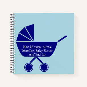 New Mummy Advice Blue Boy Baby Shower Notebook