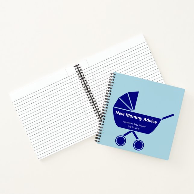 New Mummy Advice Light Blue Boy Baby Shower Notebook (Inside)