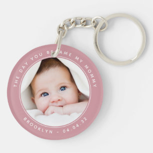 New Mummy Baby Photo Keepsake Key Ring