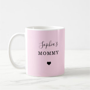 New Mummy - Child's Name with Simple Heart Coffee Mug