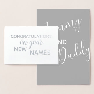 New Mummy & Daddy Congratulations Elegant Brush Foil Card