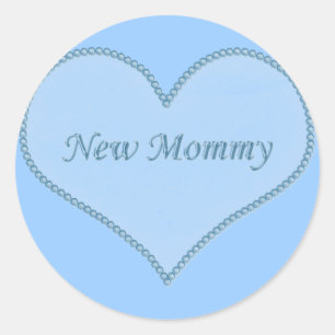 New Mummy Stickers, Blue Classic Round Sticker
