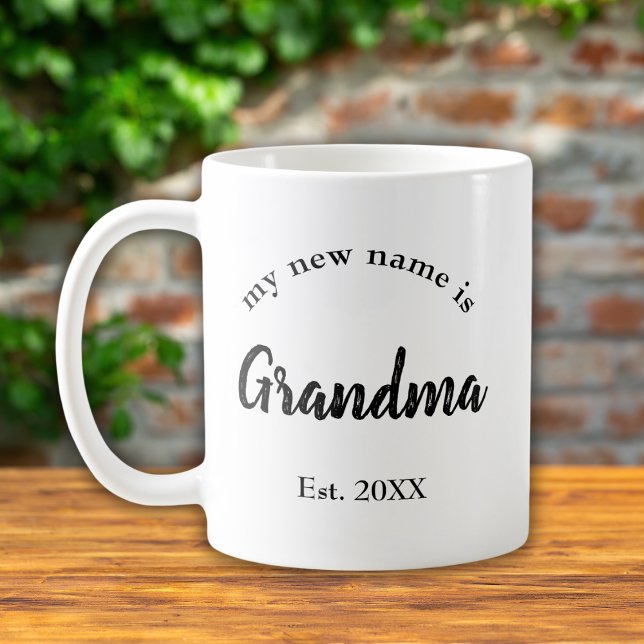 New Name Grandma Script Typography Coffee Mug (Creator Uploaded)