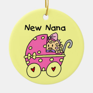 New Nana Baby in Carriage Gifts Ceramic Tree Decoration