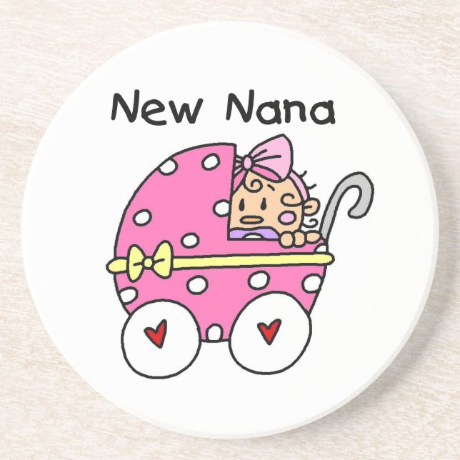 New Nana Baby in Carriage Gifts Coaster (Front)