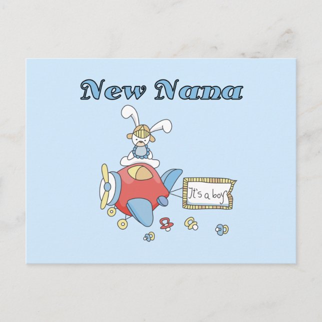 New Nana of Boy-Aeroplane Tshirts and Gifts Postcard (Front)