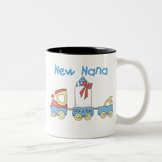 New Nana - Train Tshirts and Gift Two-Tone Coffee Mug (Right)