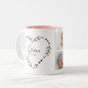 New Nanni Year Est. Four Photo Collage Two-Tone Coffee Mug