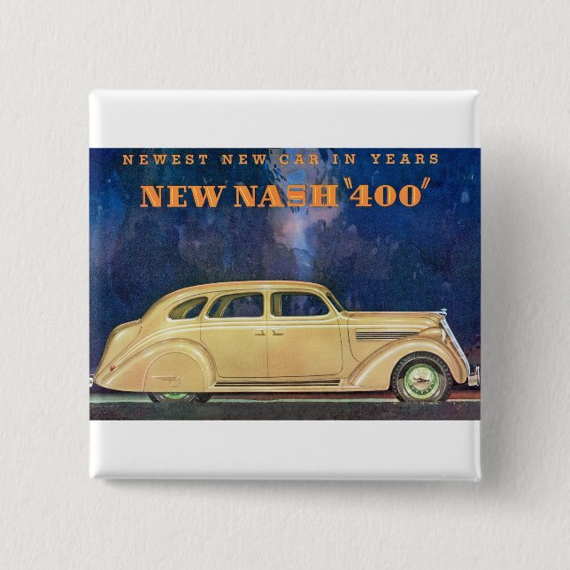 New Nash "400" 15 Cm Square Badge (Front)