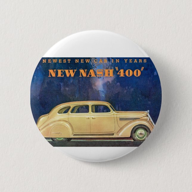 New Nash "400" 6 Cm Round Badge (Front)