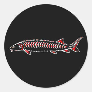 New Native - White Sturgeon Classic Round Sticker