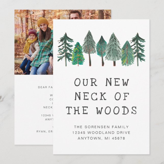 New Neck of the Woods Family Photo Moving Announcement (Front/Back)