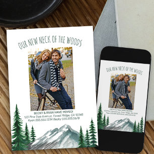 New Neck of the Woods Mountain Forest Photo Moving Announcement