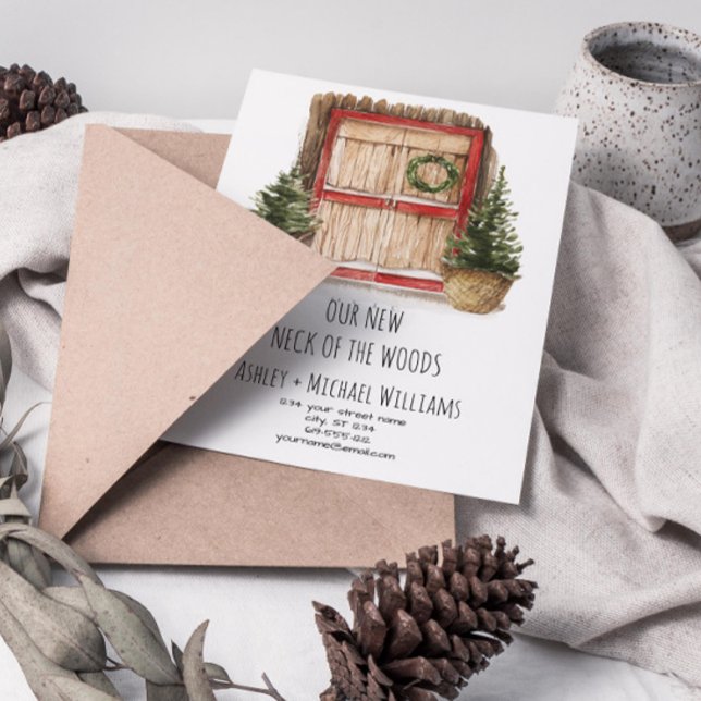 New Neck of the Woods Moving Announcement (Get into the holiday spirit with a heartfelt christmas post card! 🎅)