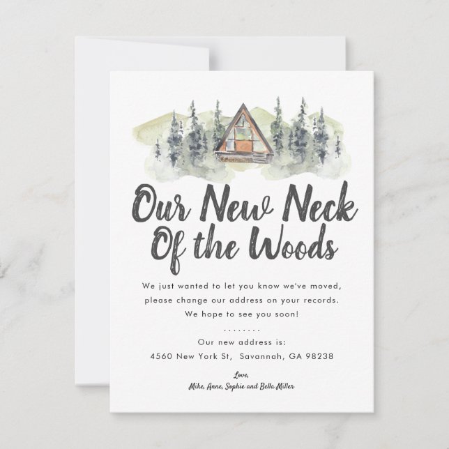 New Neck of the Woods | Moving Announcement Card (Front)