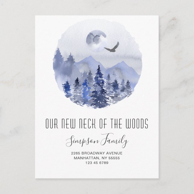 New Neck of the Woods  Moving Announcement Postcard (Front)