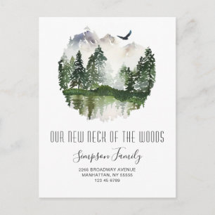 New Neck of the Woods  Moving Announcement Postcard