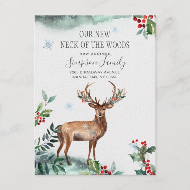 New Neck of the Woods  Moving Announcement Postcard (Front)