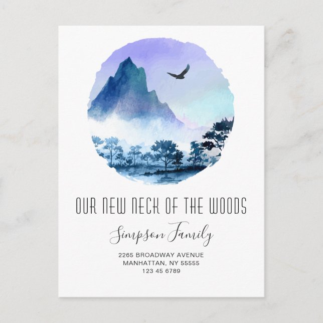 New Neck of the Woods  Moving Announcement Postcard (Front)