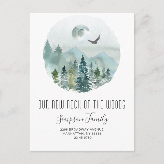 New Neck of the Woods  Moving Announcement Postcard (Front)