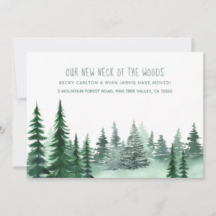 New Neck of the Woods Woodland Forest Pine Moving Announcement