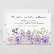 New Neighbour Introduction Purple Watercolor Flora