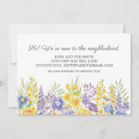 New Neighbour Introduction Yellow Purple Floral