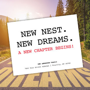 New Nest New Address Minimalist Moving Announcement Postcard