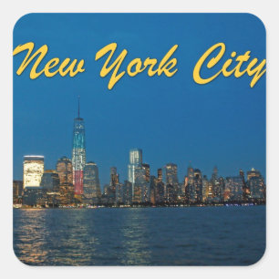 New night lights of New York City USA Square Sticker