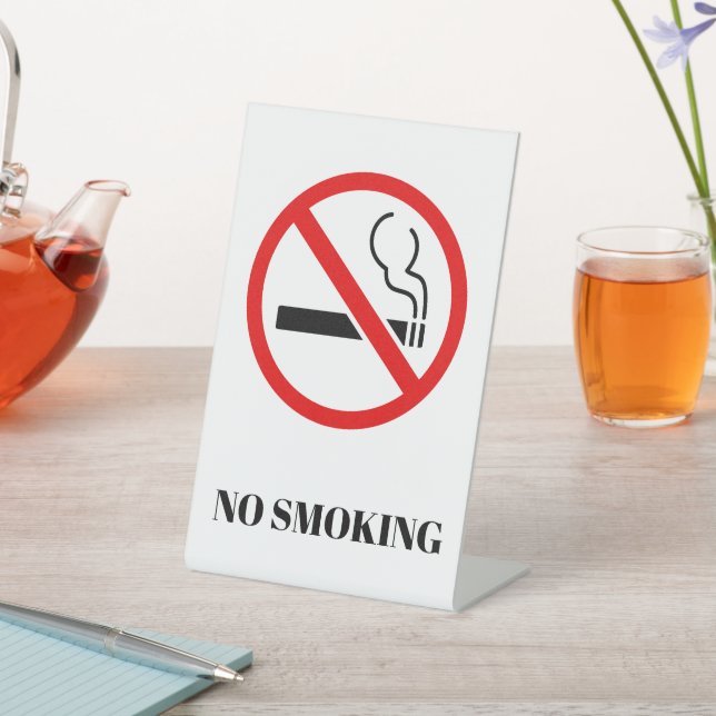 NEW! No Smoking Pedestal Sign - 4" X 6" - Custom (In SItu)