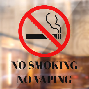 NEW! 🚭 No Smoking Vaping Cling - 12x12 Sqaure