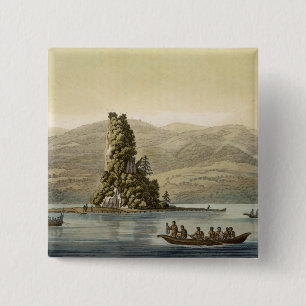 New Norfolk near Vancouver (colour engraving) 15 Cm Square Badge