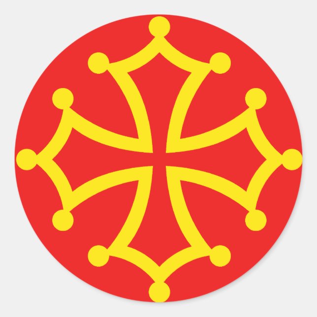 New Occitania, France flag Classic Round Sticker (Front)