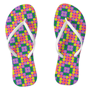 New octagon colourful design, Geometric octagon  Flip Flops