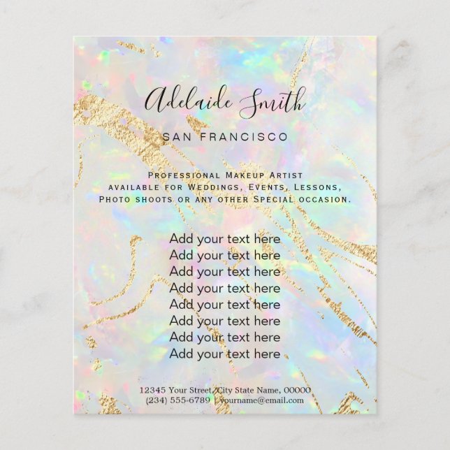 new opal stone FAUX holograph Flyer (Front)