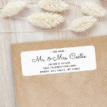 New or Future Mr & Mrs • Modern Return Address<br><div class="desc">Add an elegant finishing touch to wedding invitations, save the date cards, and thank you notes with simply stylish "new or future Mr. & Mrs." return address labels. All text on this template is simple to customise, making it suitable for an engaged couple as well as for newlyweds. The black...</div>