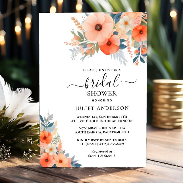 New Orange 70s 80s 90s Pink Colourful Bridal Showe Invitation (Creator Uploaded)