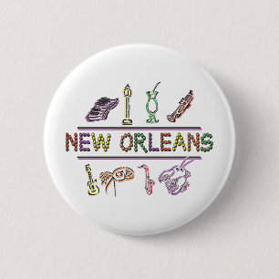 New Orleans 6 Cm Round Badge