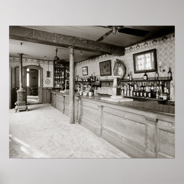 New Orleans Absinthe Room, 1906. Vintage Photo Poster (Front)