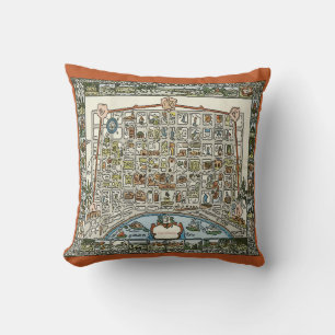 New Orleans Abstract Map Cushion