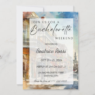 New Orleans Bachelorette Weekend Itinerary Mardi Invitation