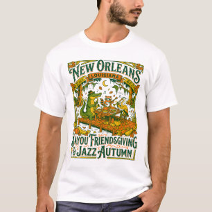 New Orleans Bayou Friendsgiving And Jazz Autumn T-Shirt