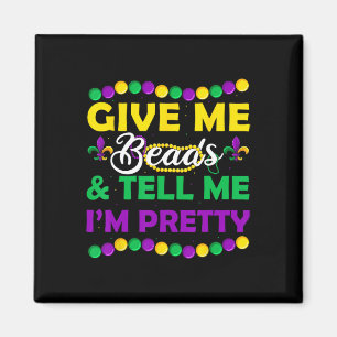 New Orleans Beads Mardi Gras Party Apparel Funny W Magnet