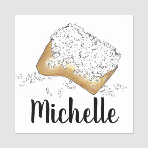 New Orleans Beignet Pastry Mardi Gras Cafe NOLA Name Tag