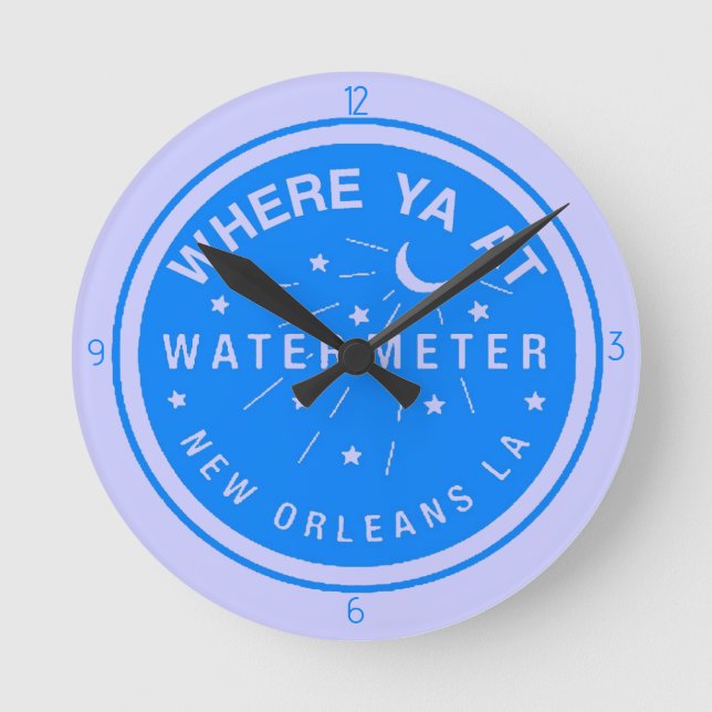 New Orleans  Blue Water Metre Clock (Front)